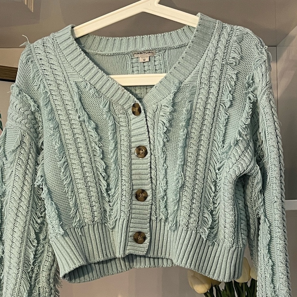 Habitual Mint Green Button-Up Sweater